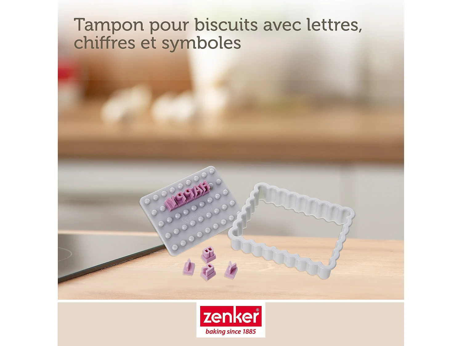 Tampon alphabet pour biscuit Zenker Smart Pastry
