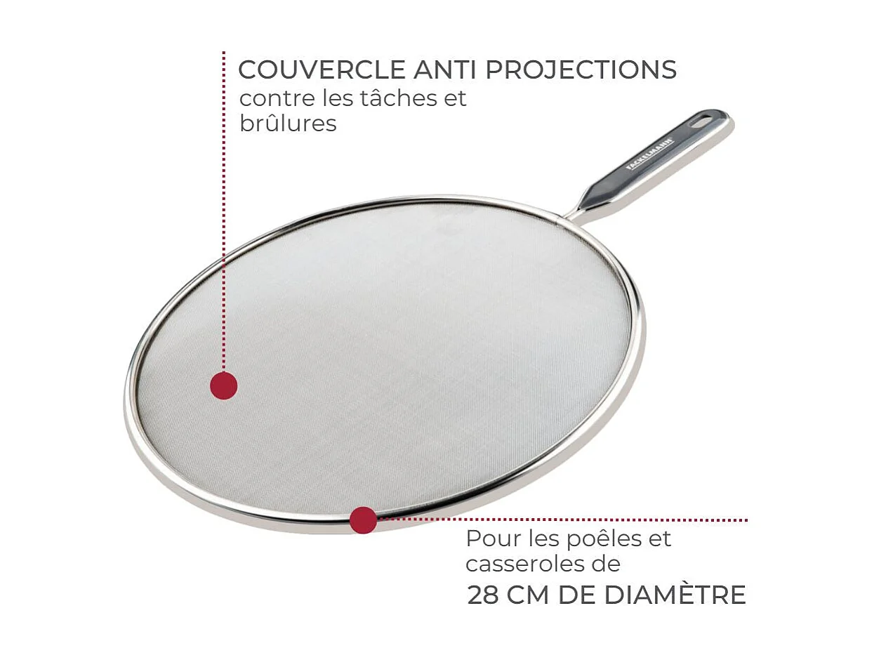 Couvercle anti projection 28 cm Fackelmann Basic
