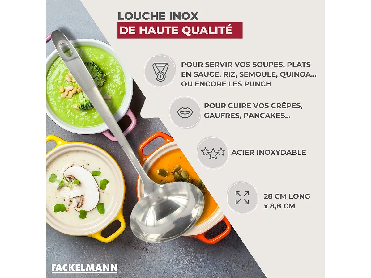 Louche de cuisine inox 28 cm Fackelmann Oxford