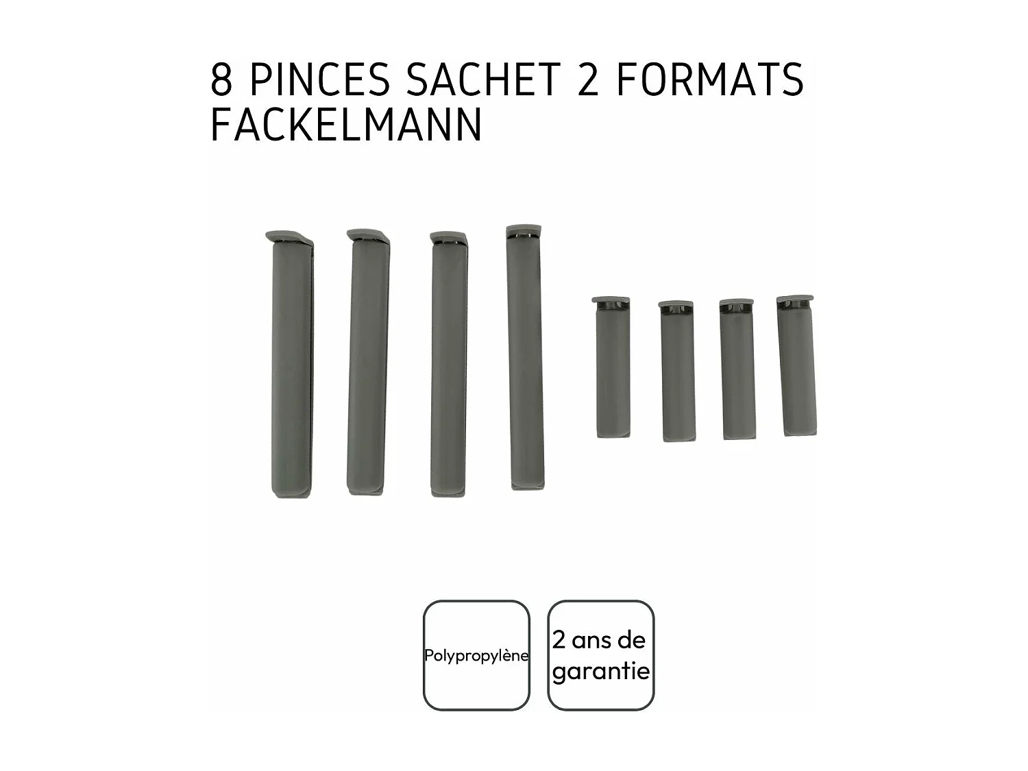 Lot de 8 clips fermeture de sachet Fackelmann Tecno