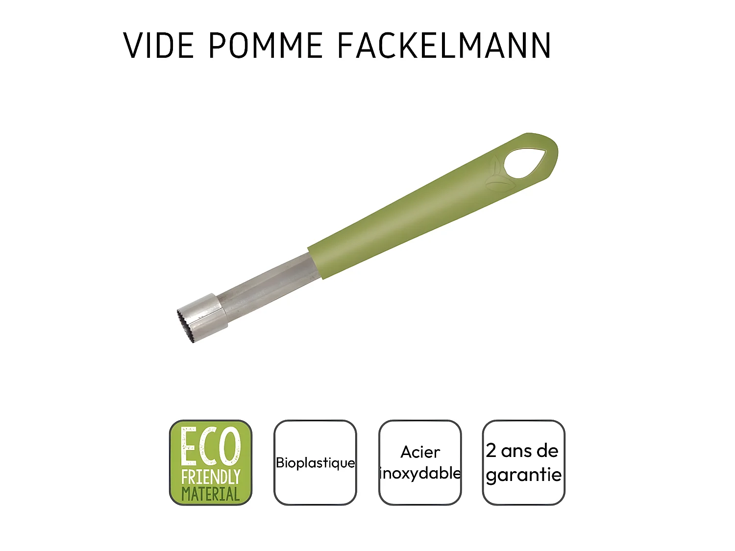 Vide pomme plastique biosourcé Fackelmann Gamme Zéro