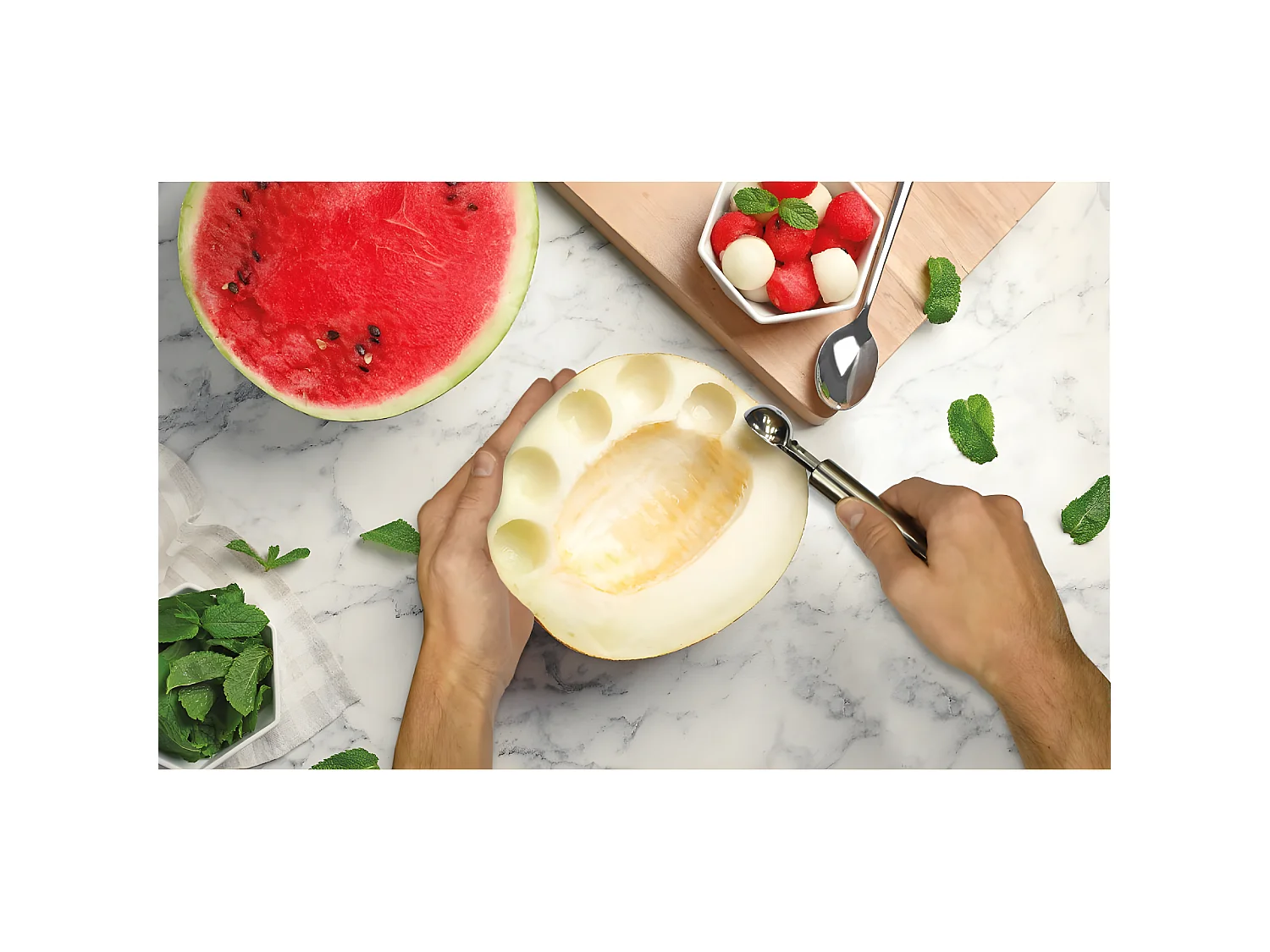 Cuillère à melon type cuillère à pomme parisienne Fackelmann Elemental