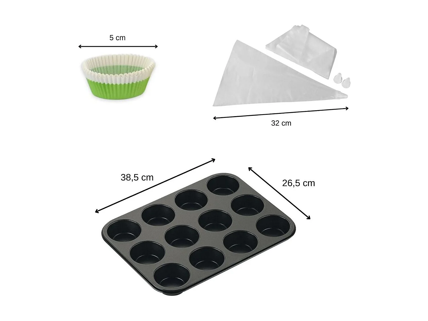 Ensemble 3 pièces spécial muffins Zenker