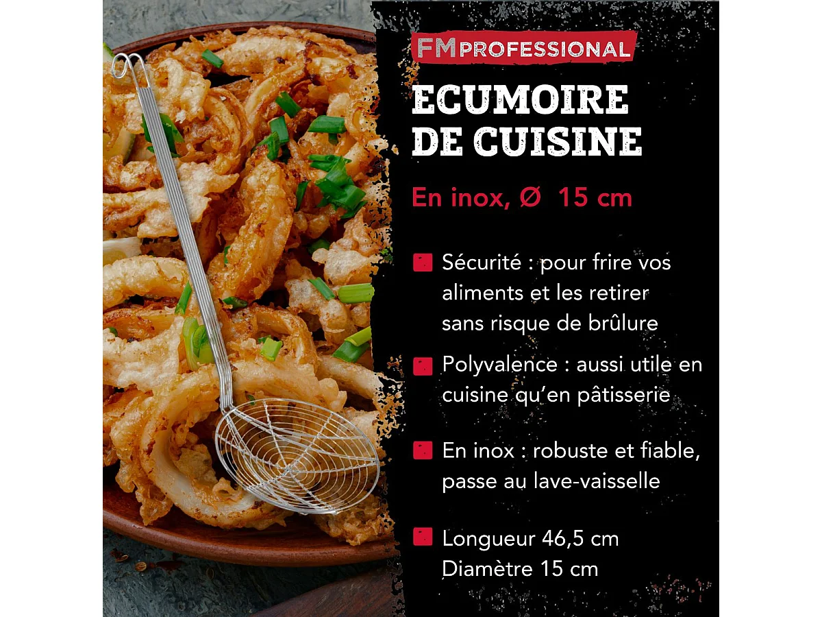 Ecumoire de cuisine inox 46,5 cm FM Professional Divers