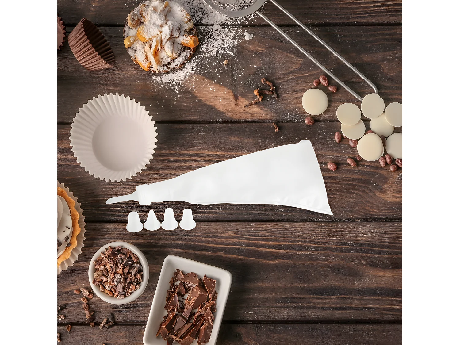 Poche à douille et 5 embouts en plastique 28 cm Zenker Smart Pastry