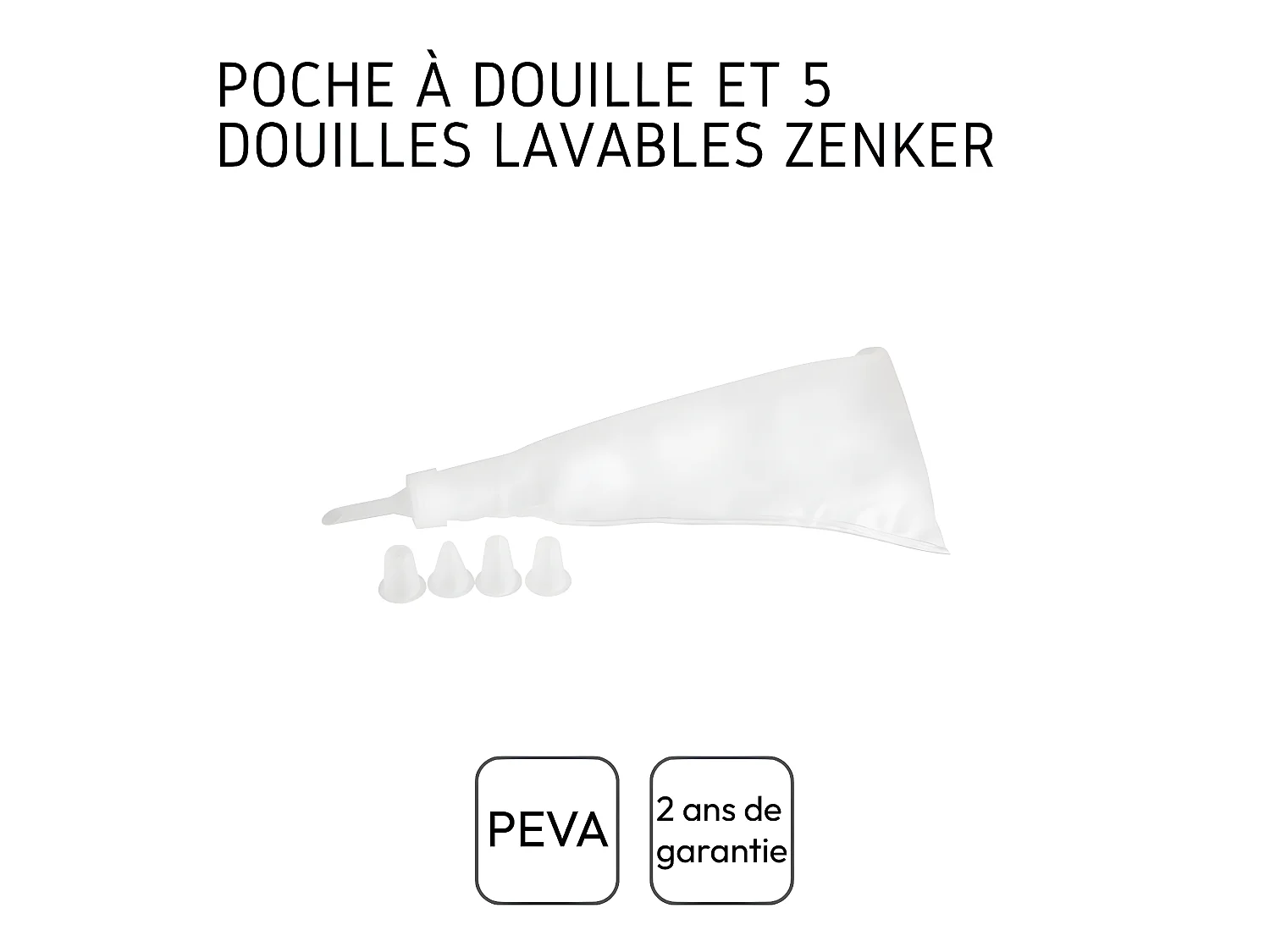 Poche à douille et 5 embouts en plastique 28 cm Zenker Smart Pastry