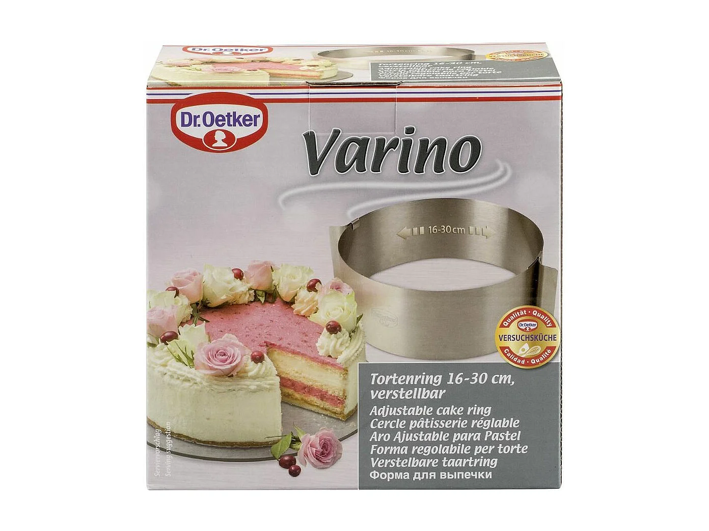 Cercle à pâtisserie en acier inoxydable extensible de 16 à 30 cm Dr. Oetker Varino