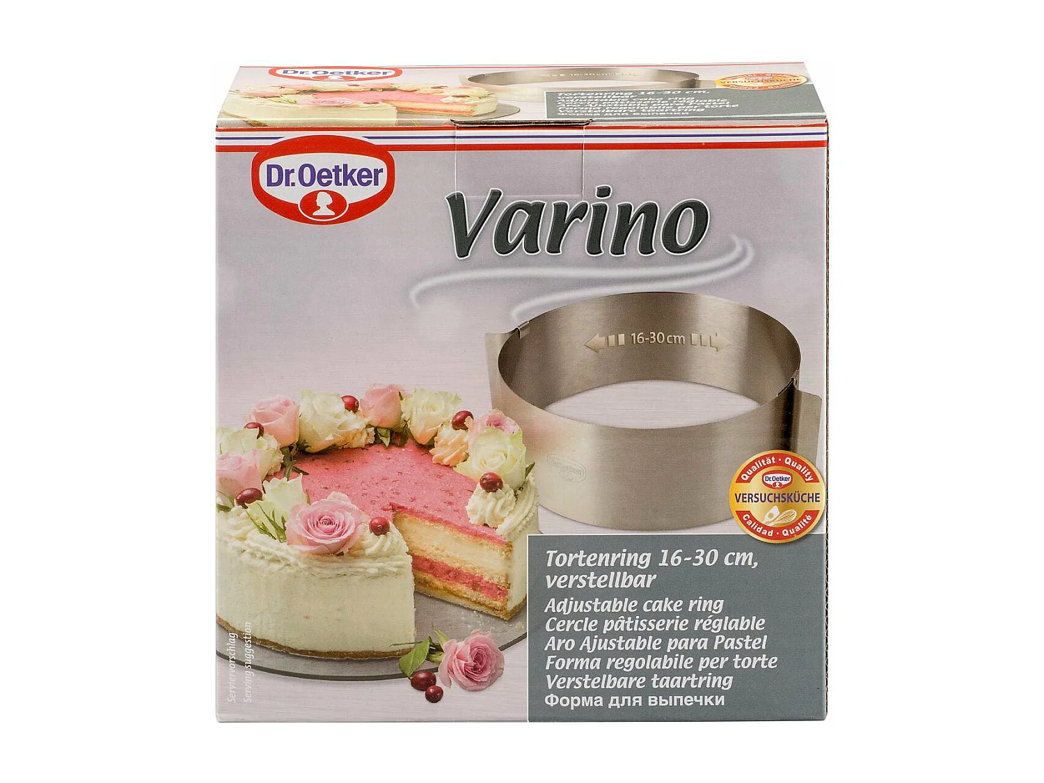 Cercle à pâtisserie en acier inoxydable extensible de 16 à 30 cm Dr. Oetker Varino