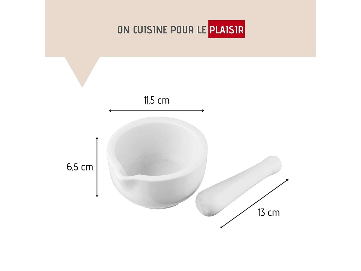 Mortier de cuisine avec pilon en porcelaine Fackelmann Basic