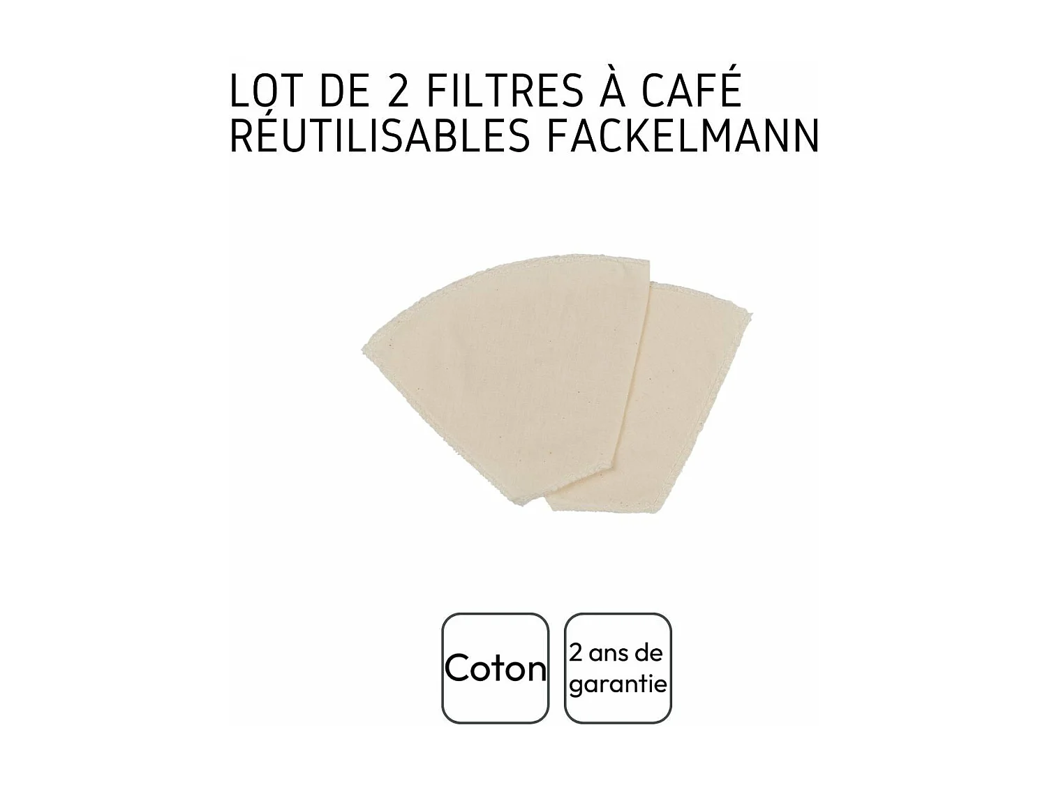 Lot de 2 filtres à café réemployables en coton Fackelmann