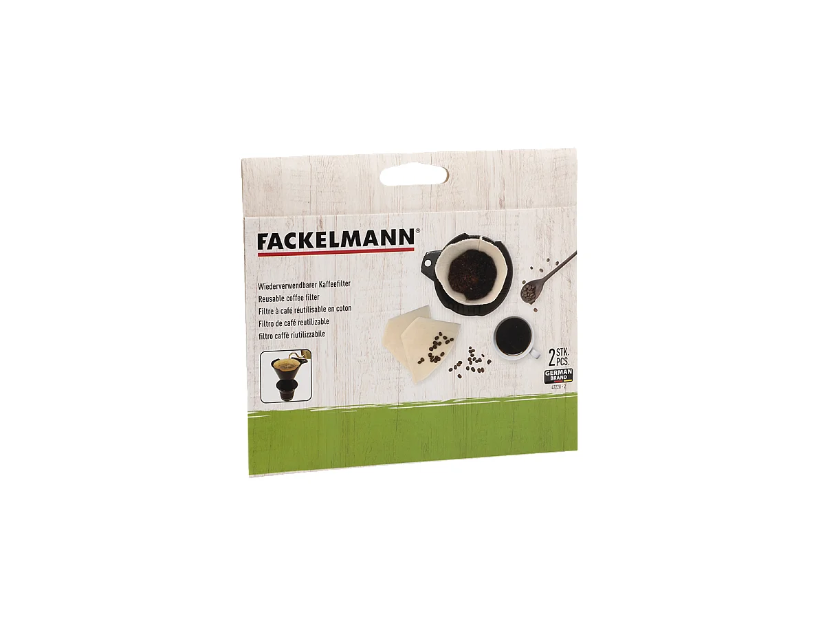 Lot de 2 filtres à café réemployables en coton Fackelmann