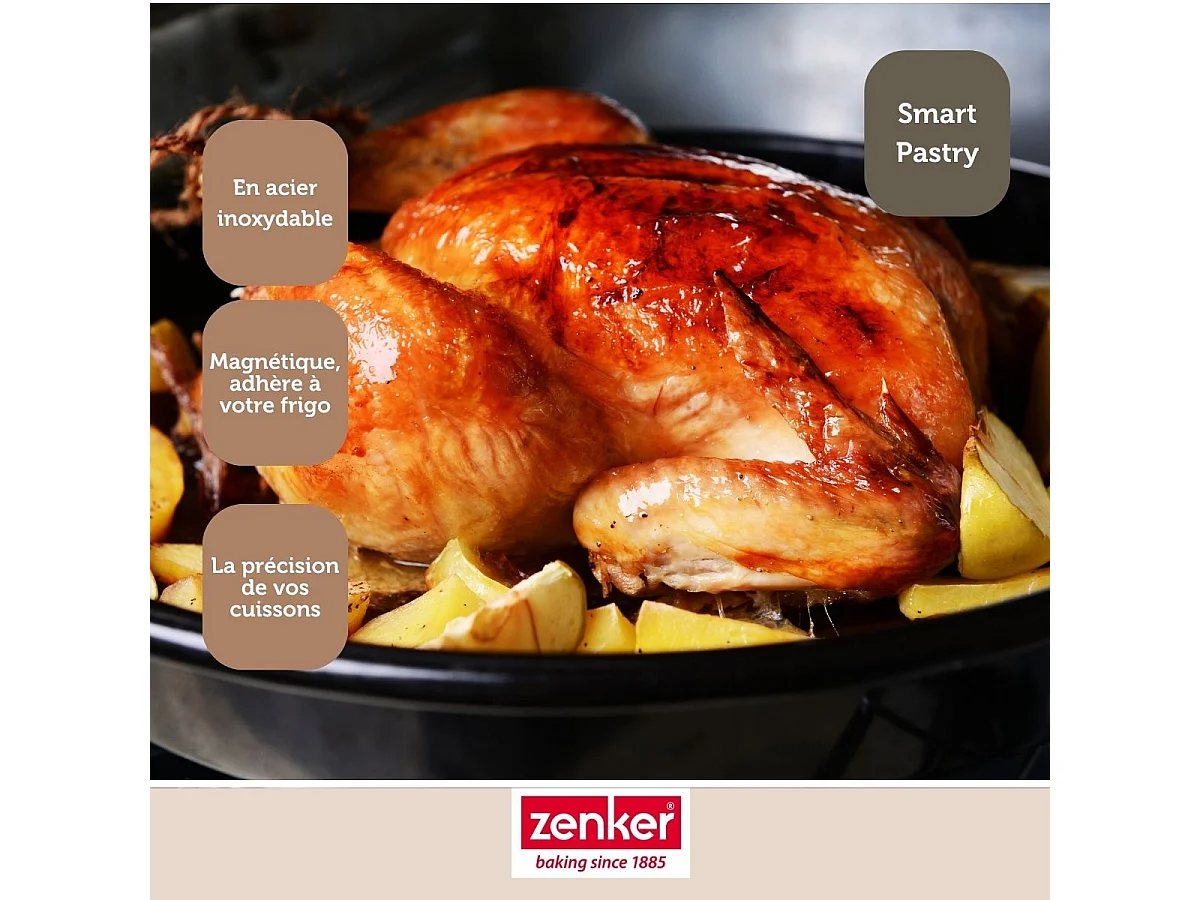 Minuteur de cuisine magnétique 1h en acier Zenker Smart Pastry