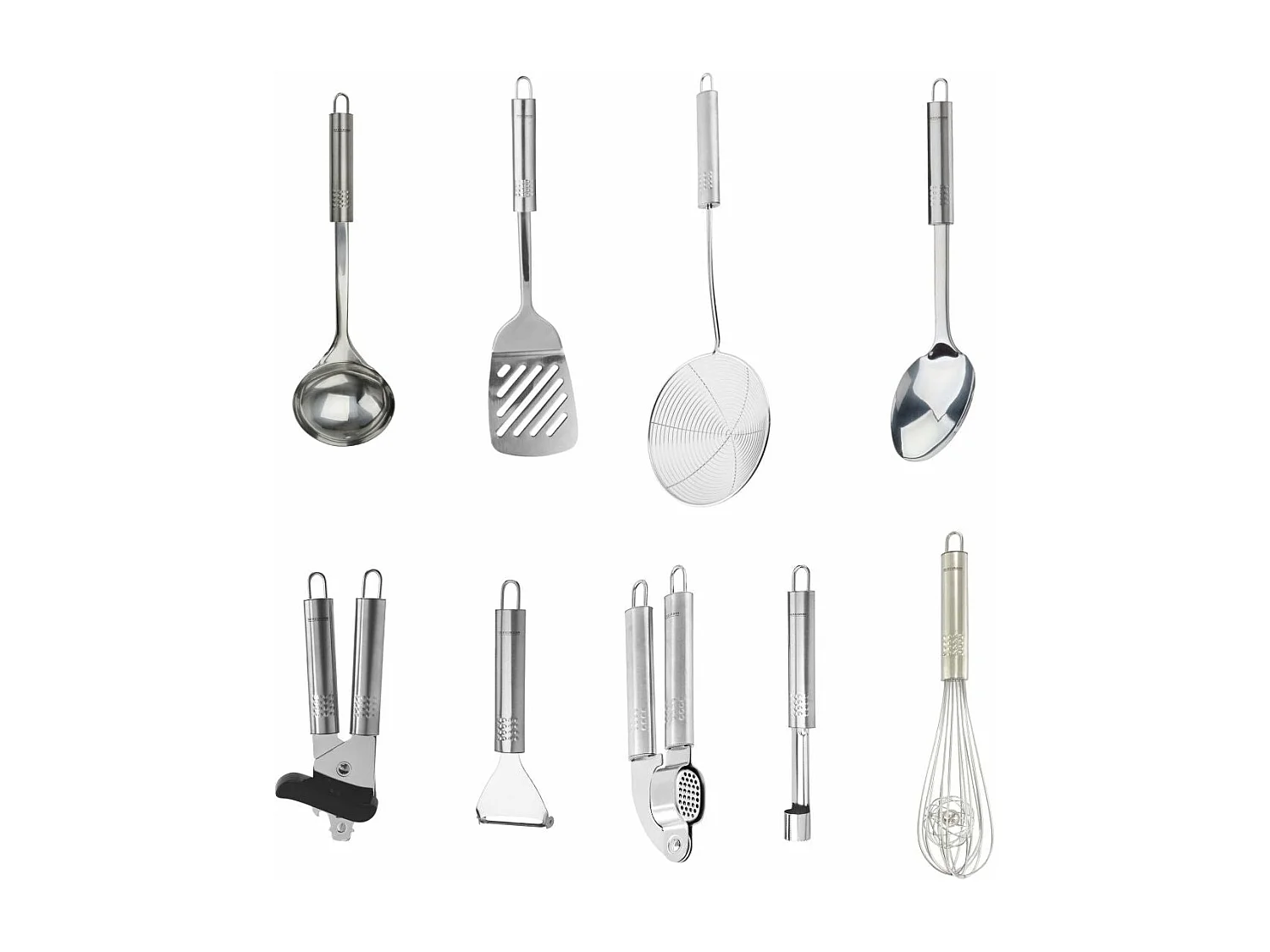 Ensemble de 9 ustensiles de cuisine inox Fackelmann Ovale