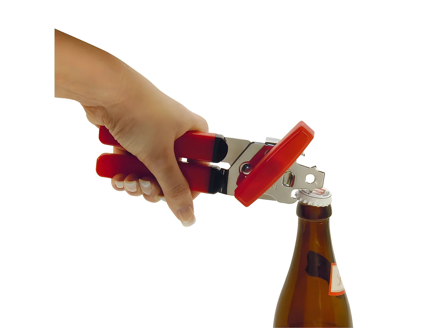 Ouvre boîte 3 en 1 pour gaucher 17 cm Fackelmann Basic