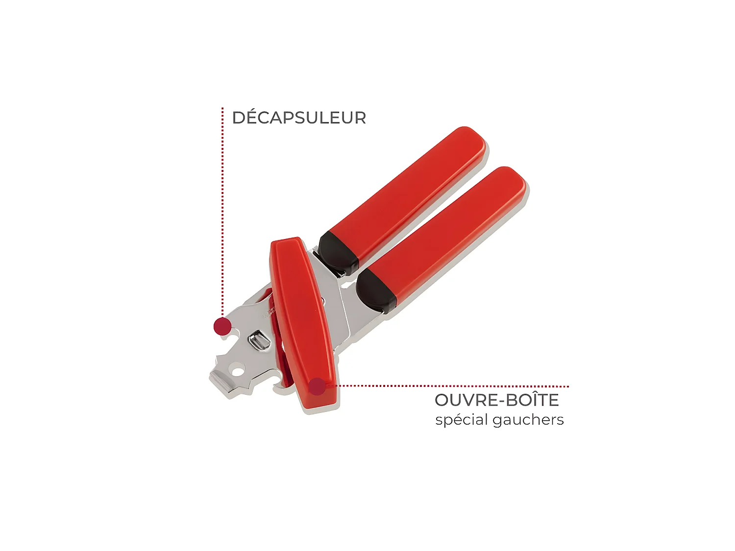 Ouvre boîte 3 en 1 pour gaucher 17 cm Fackelmann Basic