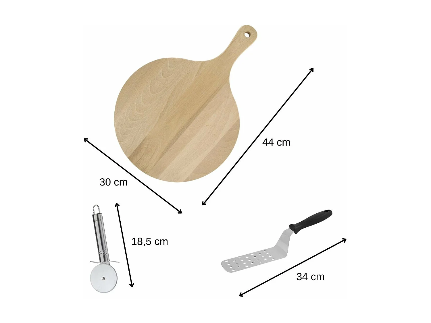 Ensemble de 3 ustensiles pour pizzas Fackelmann