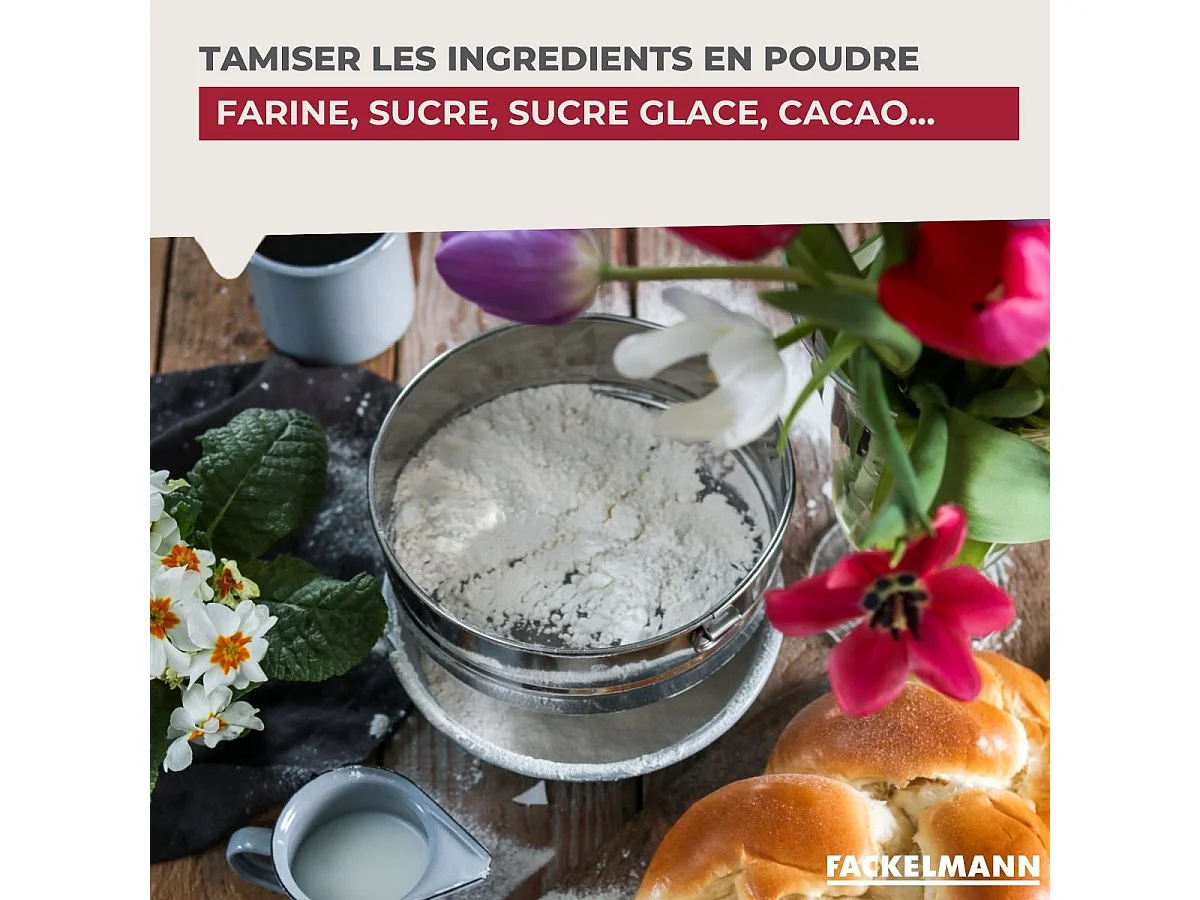 Tamis de cuisine inox extra fin 18 cm de diamètre Fackelmann Basic