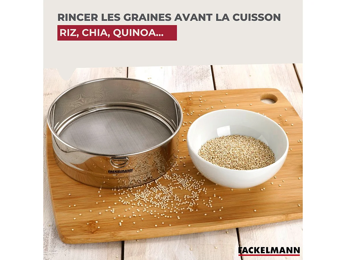 Tamis de cuisine inox extra fin 18 cm de diamètre Fackelmann Basic