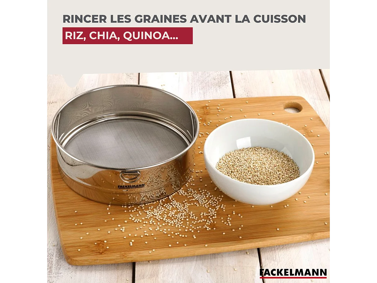 Tamis de cuisine inox extra fin 18 cm de diamètre Fackelmann Basic