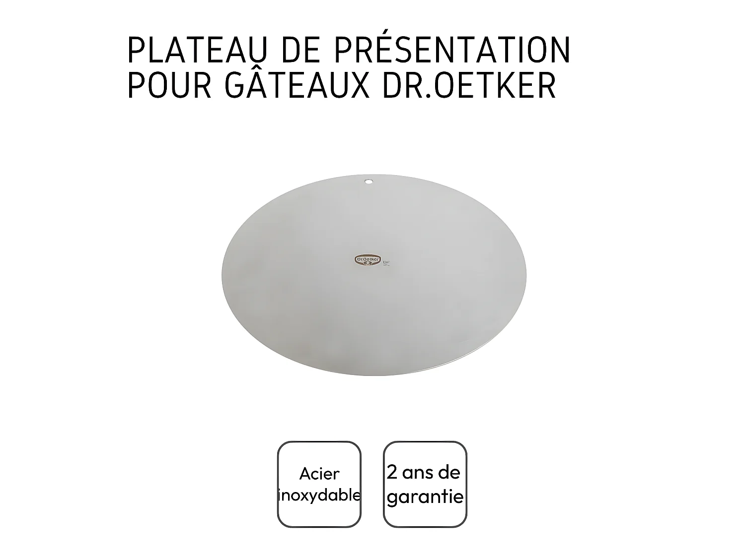 Plateau de présentation pour gâteau rond en inox Dr.Oetker Divers
