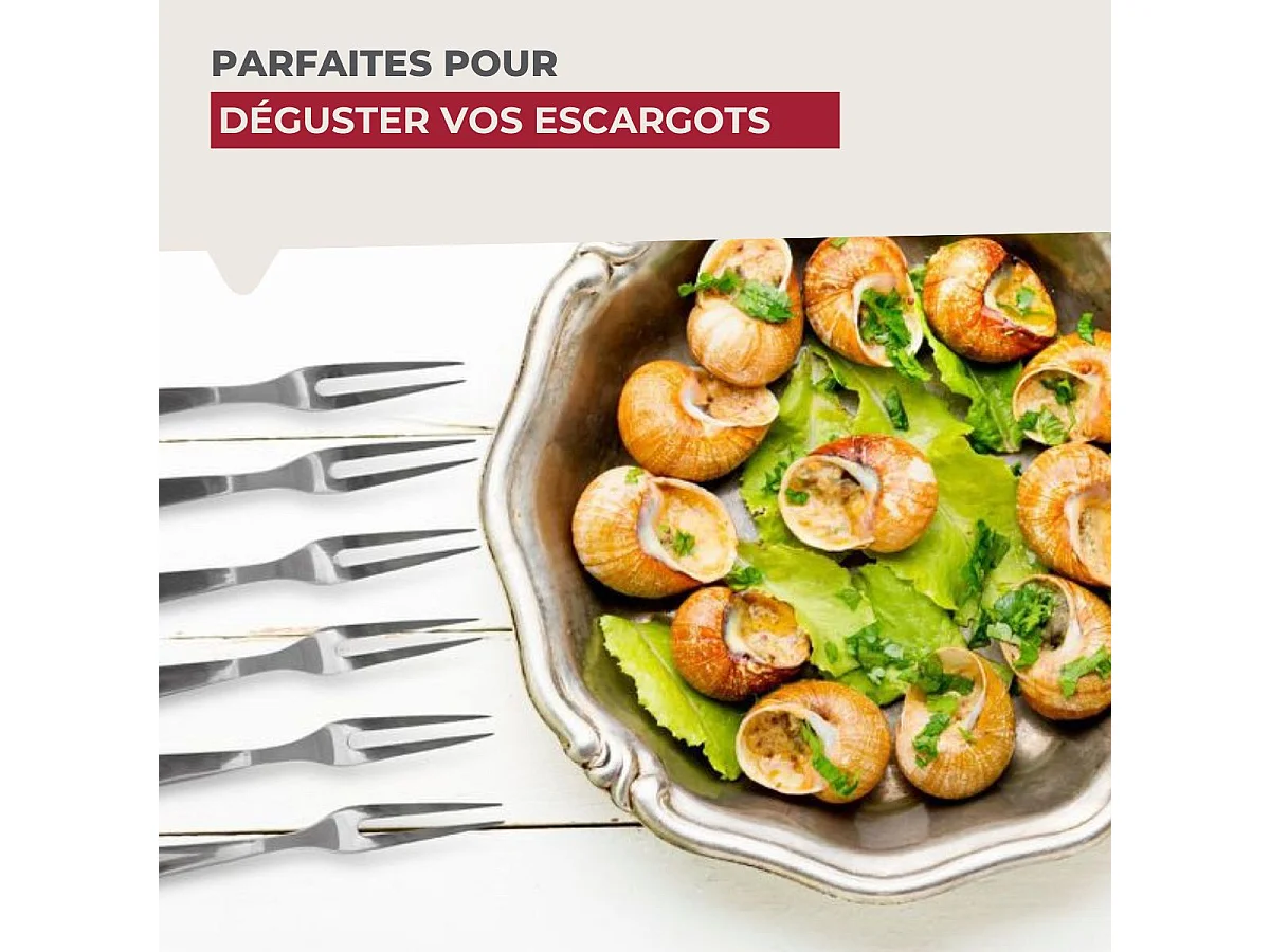 Lot de 6 fourchettes à escargots 12,5 cm Fackelmann
