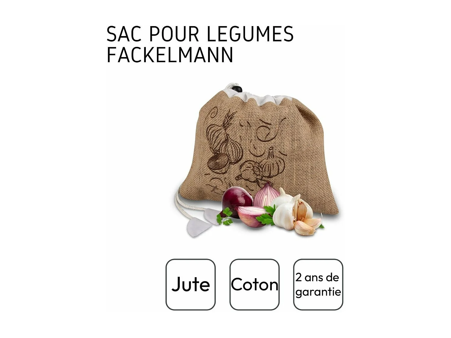 Petit sac à légumes réemployable Fackelmann Nature