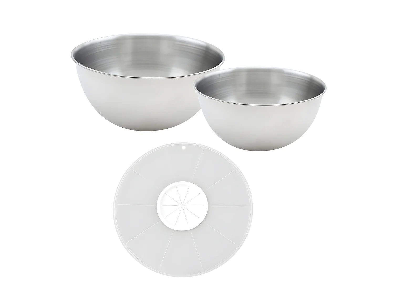 Ensemble de 2 bols de préparation et un couvercle anti projections Fackelmann Basic