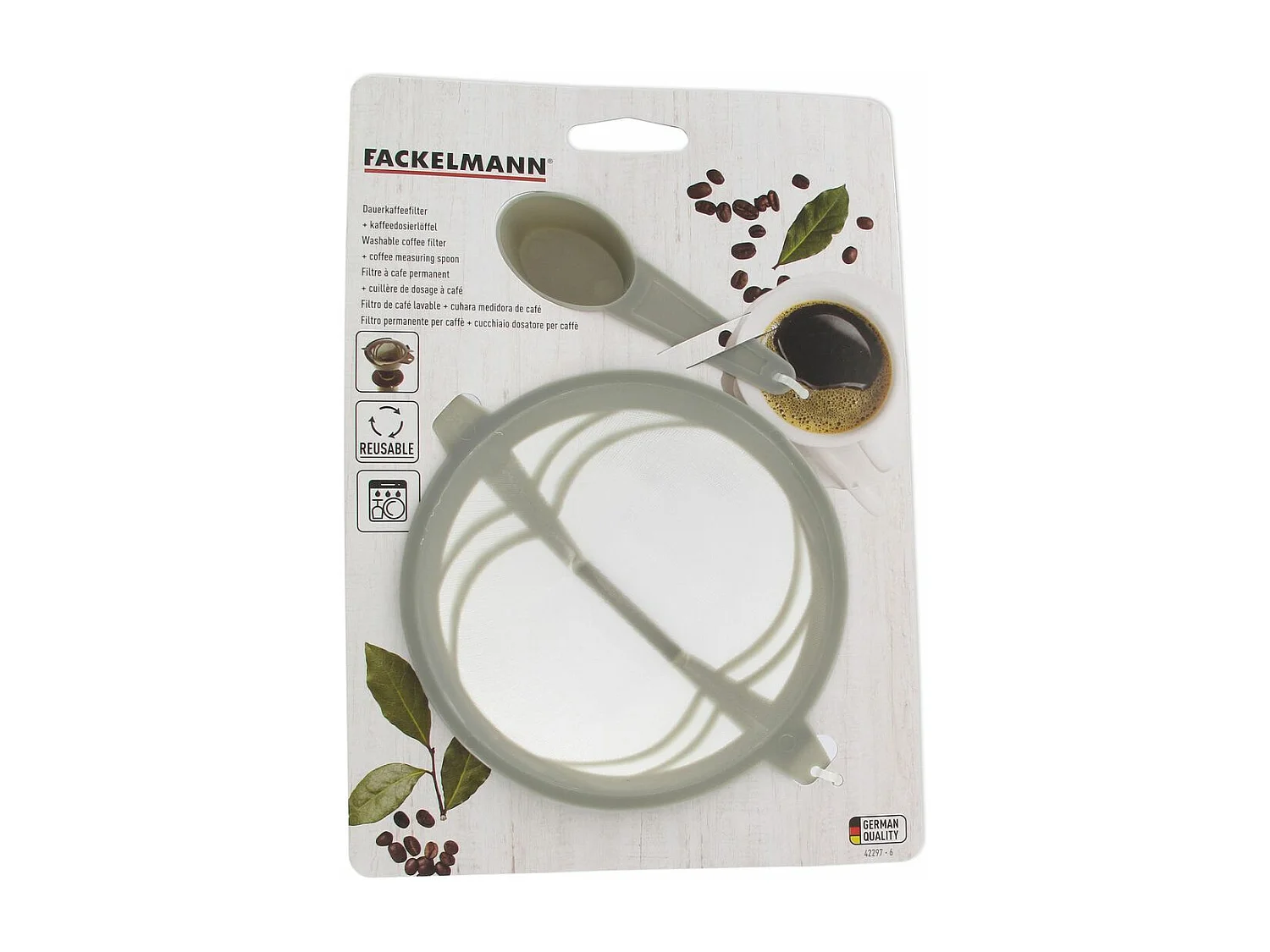 Filtre à café réemployable T4 avec cuillère doseur Fackelmann