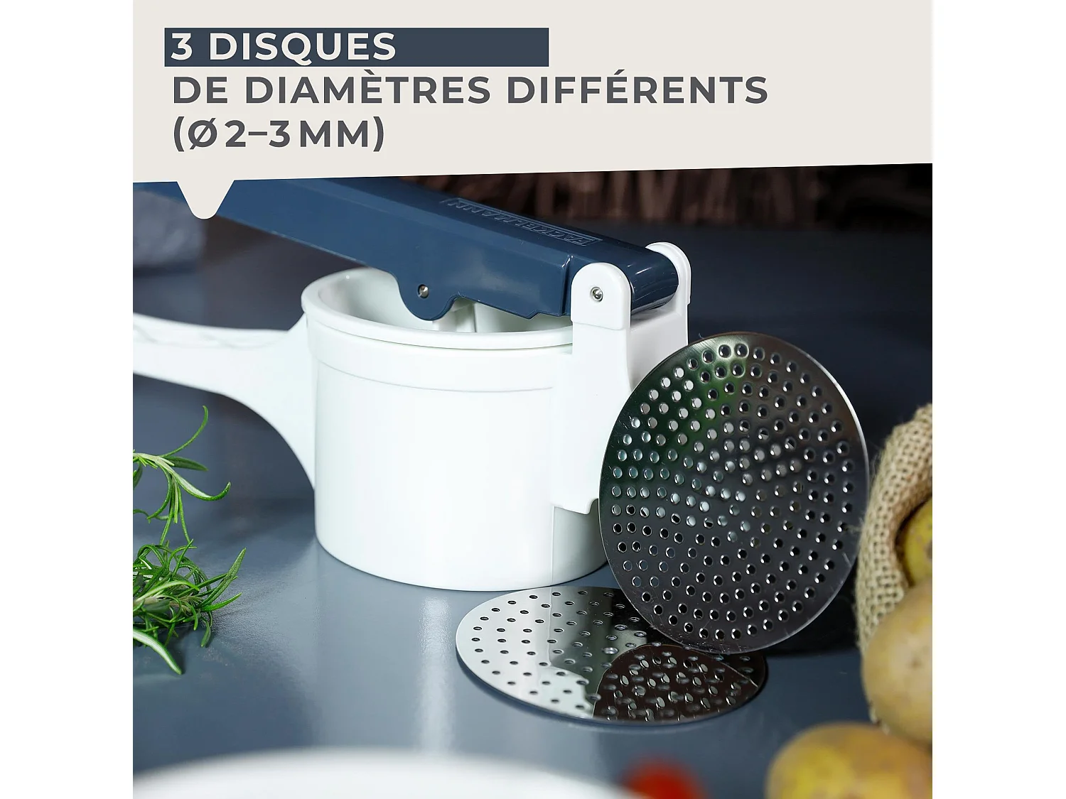 Presse purée et spaetzle manuel Fackelmann Easy Prepare