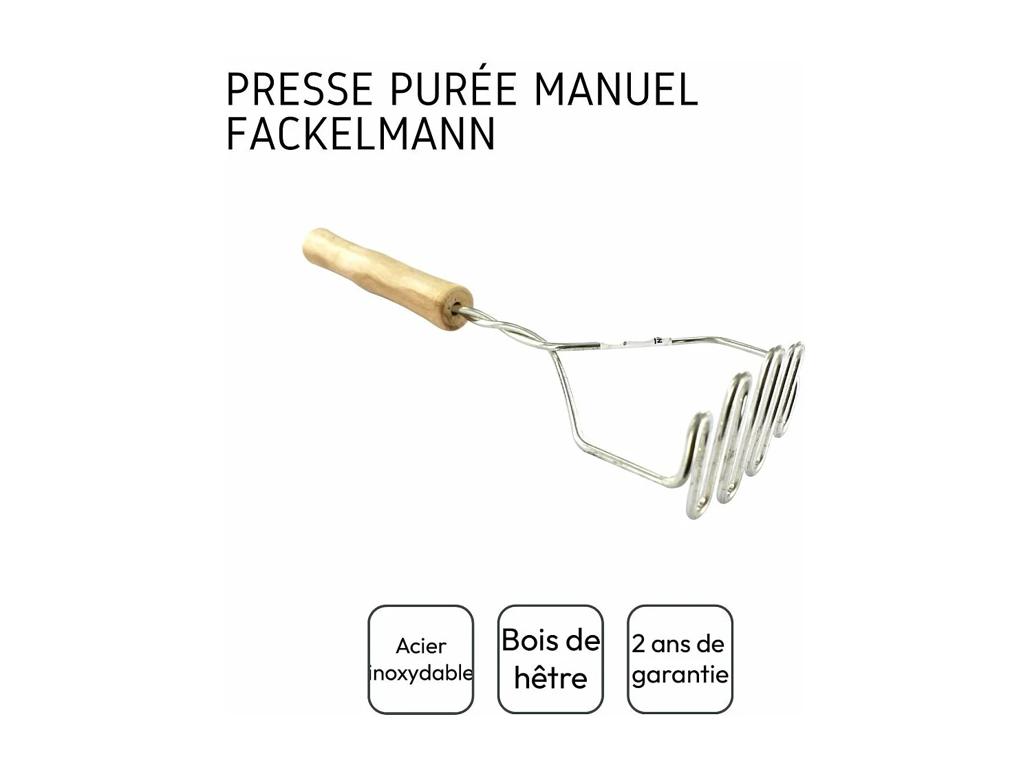 Presse purée manuel manche bois Fackelmann Wood Edition
