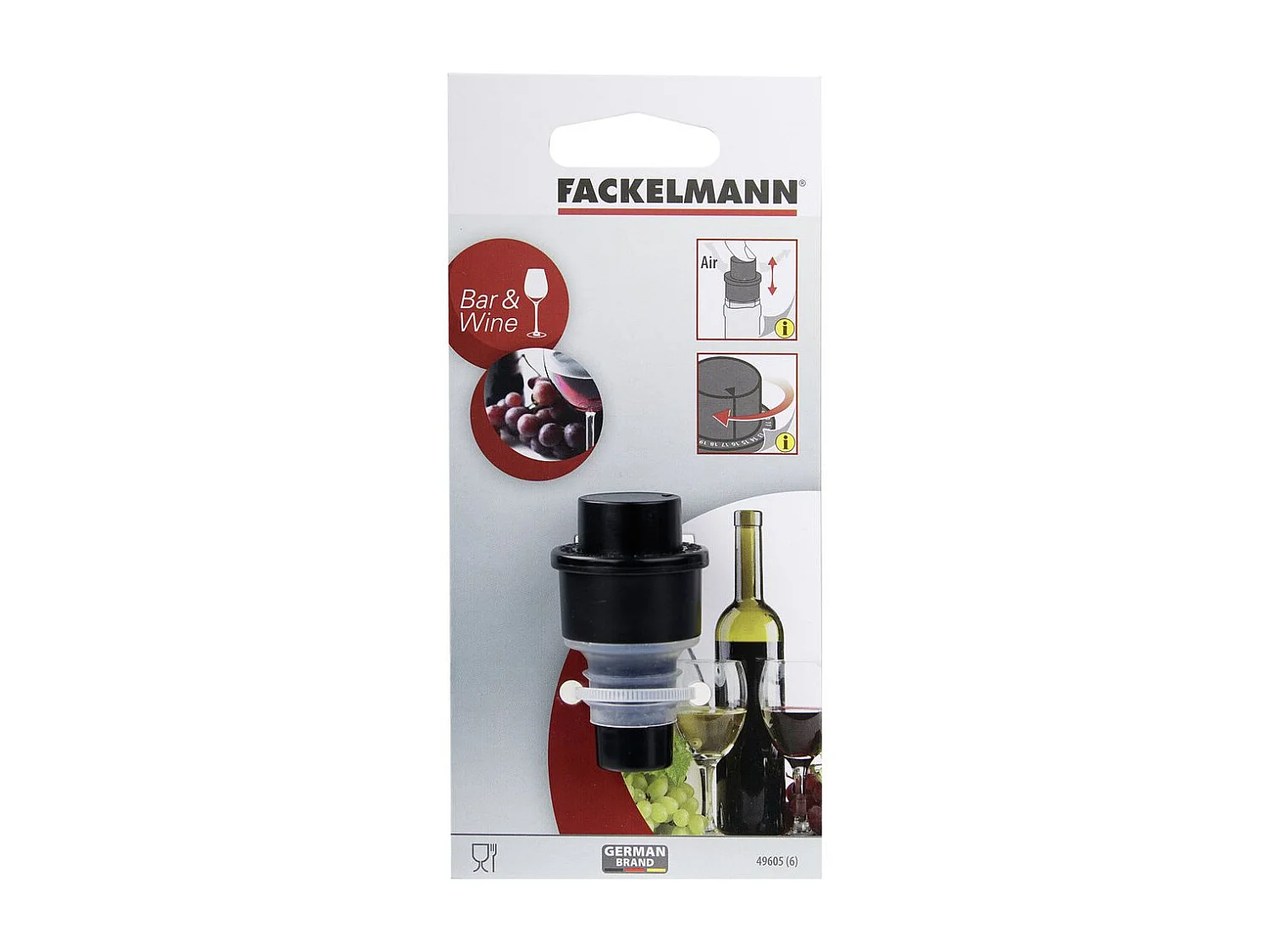 Bouchon de bouteille avec pompe vide air Fackelmann Bar Concept