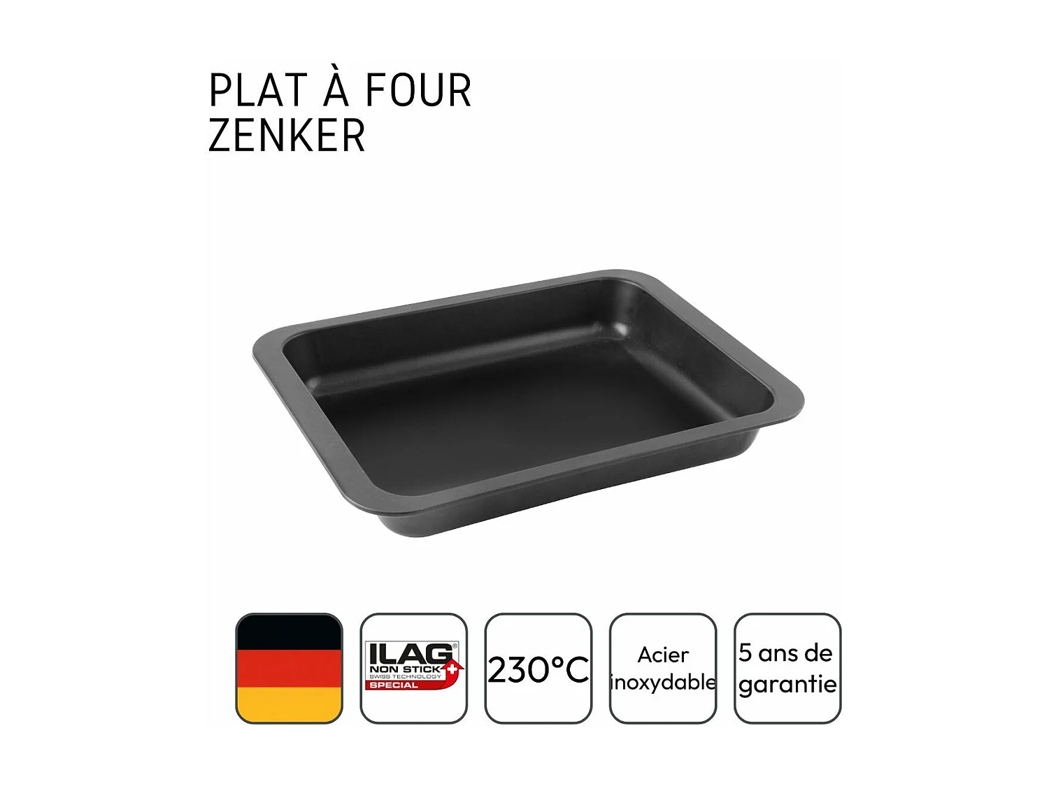 Plat à four rectangulaire 37 x 27 cm Zenker Spécial Cooking