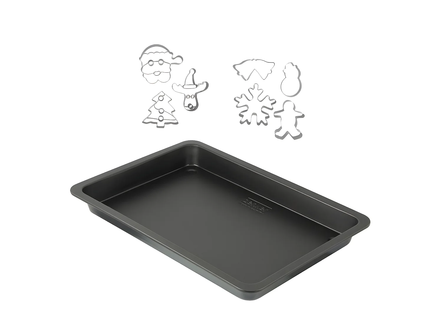 Plaque de cuisson four de 42 x 29 cm et 7 emporte-pièces de Noël inox Zenker Noël