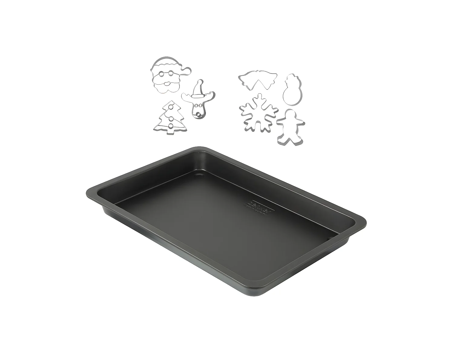 Plaque de cuisson four de 42 x 29 cm et 7 emporte-pièces de Noël inox Zenker Noël