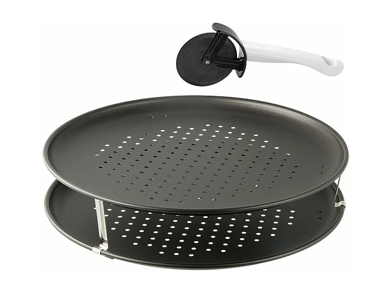 Set de 2 plaques à pizza 32 cm et une roulette à pizza Zenker Special Countries