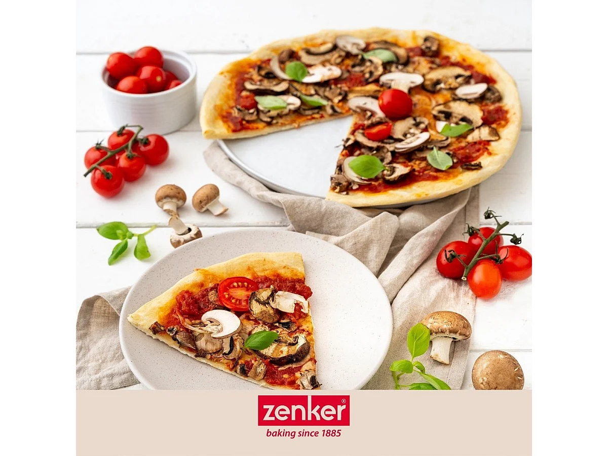 Set de 2 plaques à pizza 32 cm et une roulette à pizza Zenker Special Countries