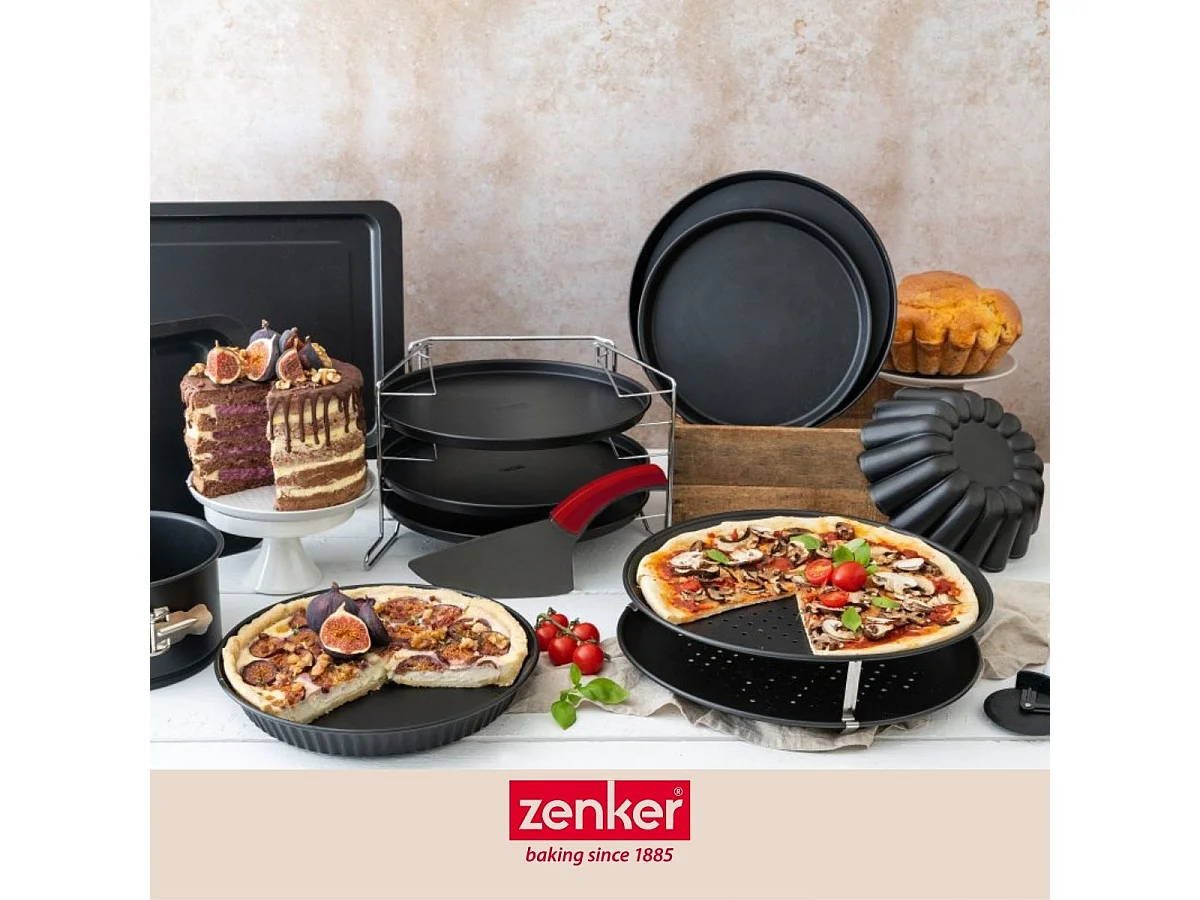 Set de 2 plaques à pizza 32 cm et une roulette à pizza Zenker Special Countries