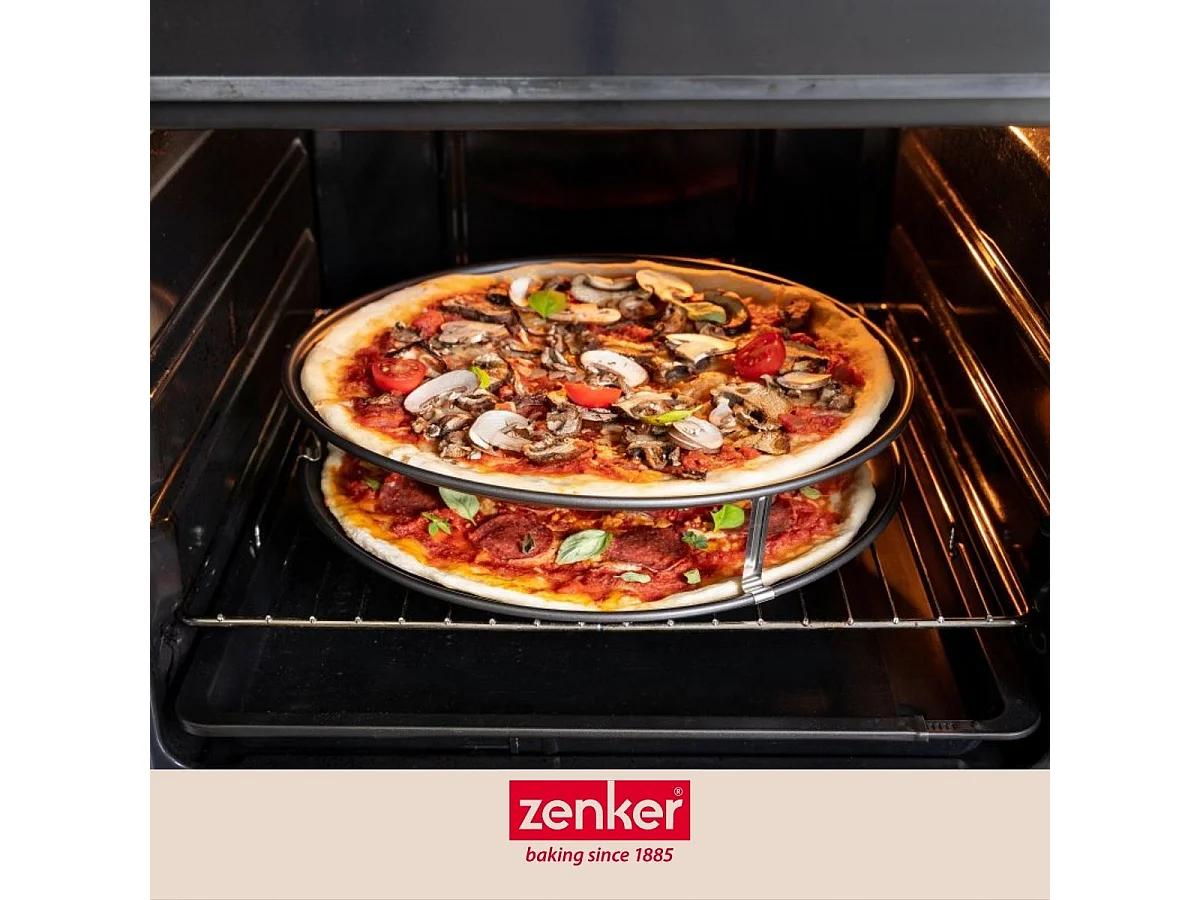 Set de 2 plaques à pizza 32 cm et une roulette à pizza Zenker Special Countries