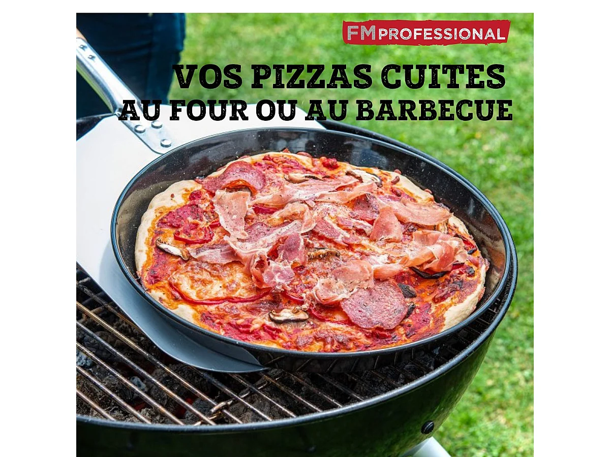 Plaque à pizza perforée ronde four et barbecue 32 cm FM Professional Barbecue