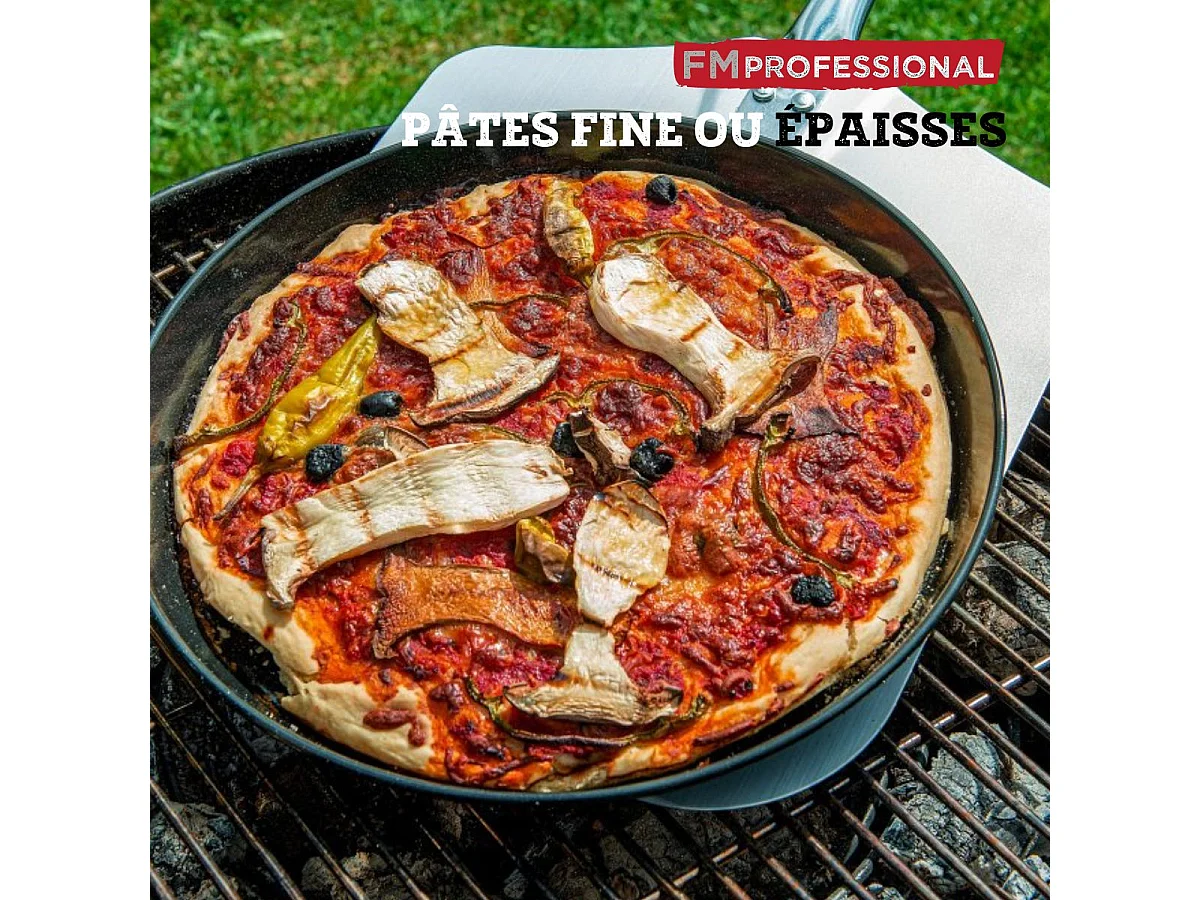 Plaque à pizza perforée ronde four et barbecue 32 cm FM Professional Barbecue
