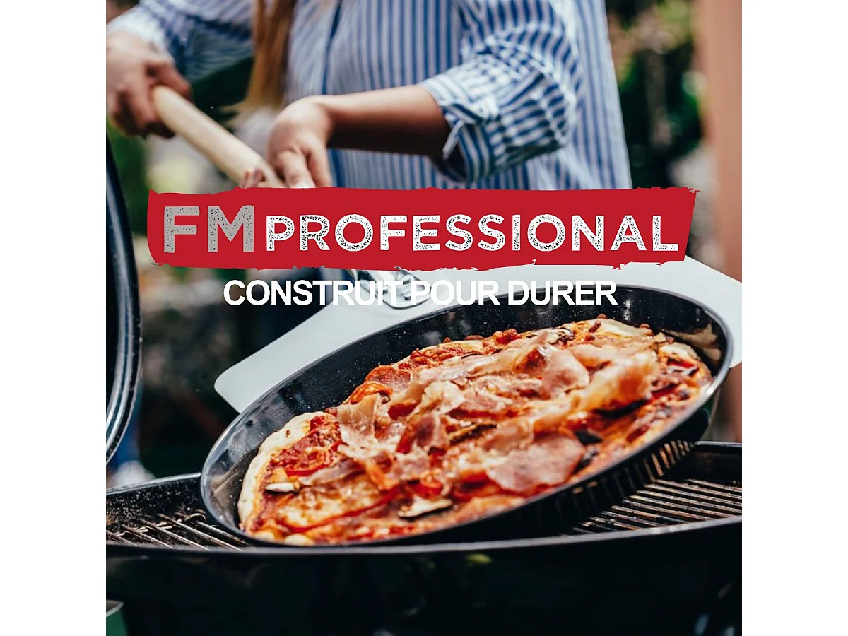 Plaque à pizza perforée ronde four et barbecue 32 cm FM Professional Barbecue