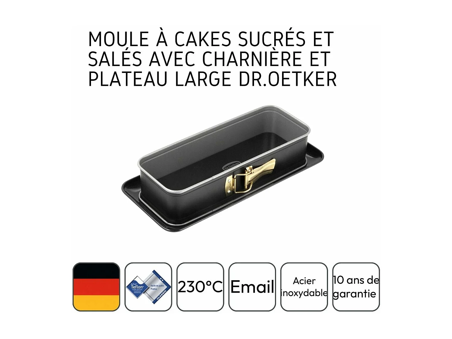 Moule à cake à charnière 30 cm Dr.Oetker Back-Idee Kreativ