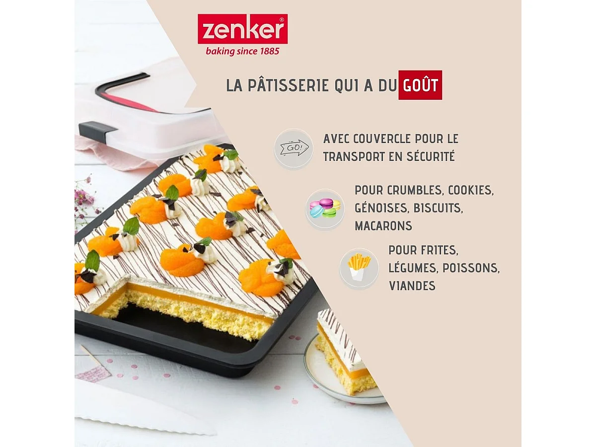 Plaque de cuisson 42 x 29 cm avec couvercle Zenker Special To Go