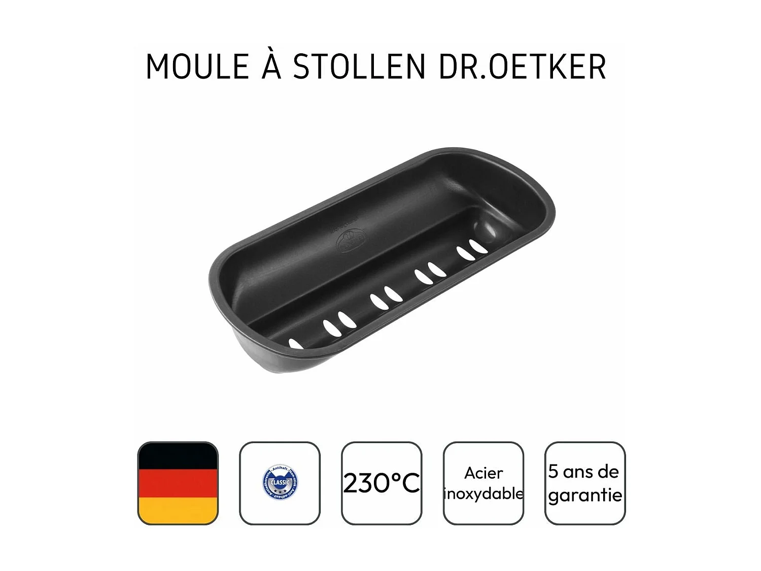 Moule à stollen type Moule à pain 31 x 10 cm Dr Oetker Tradition
