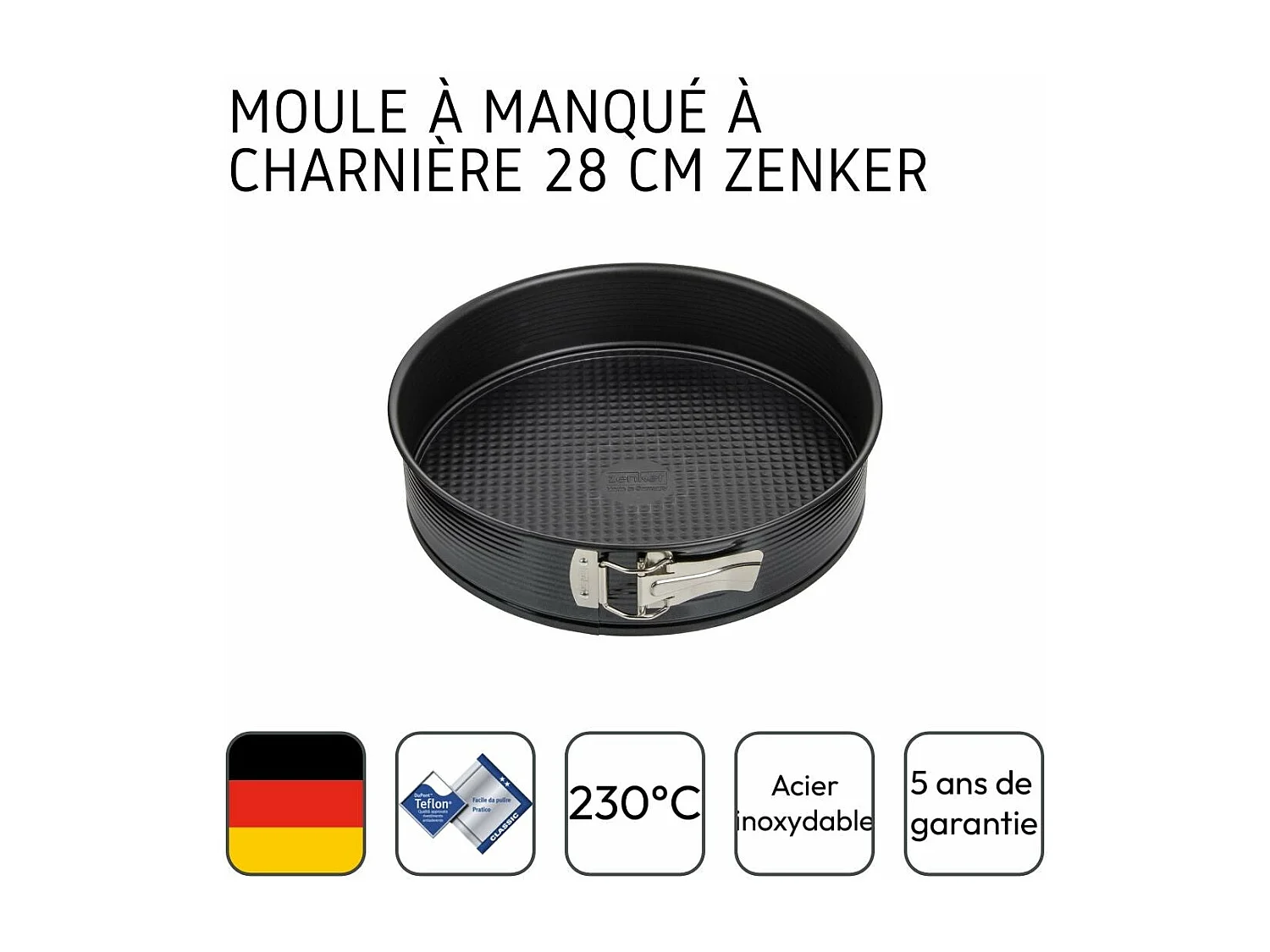 Moule à manqué à charnière 28 cm Zenker Black Metallic