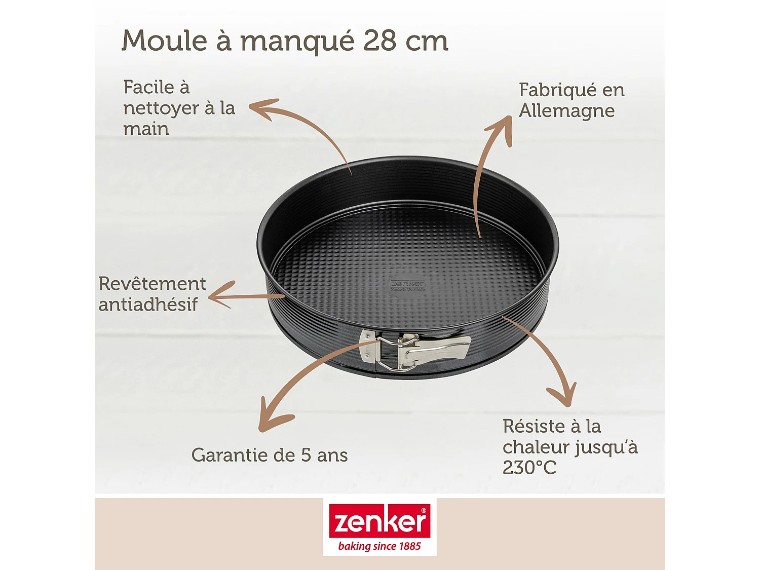 Moule à manqué à charnière 28 cm Zenker Black Metallic