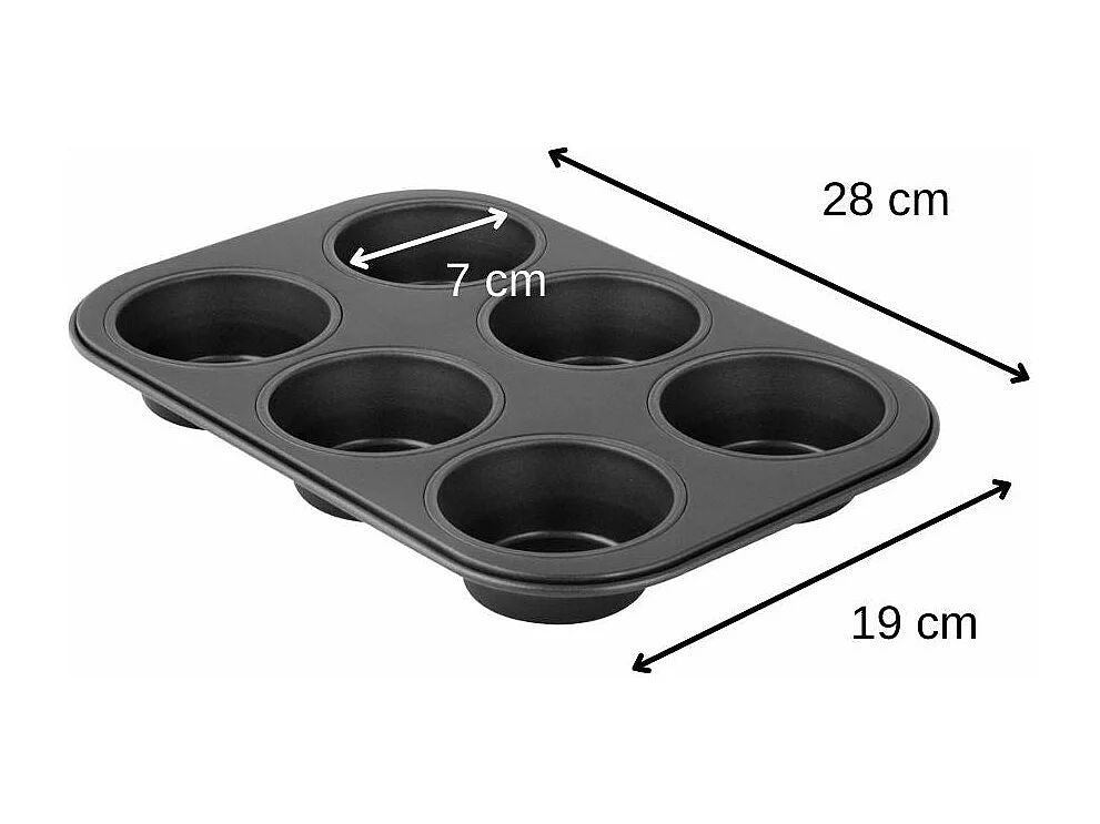 Moule à muffins 6 empreintes 28 x 19 cm Zenker Black Metallic