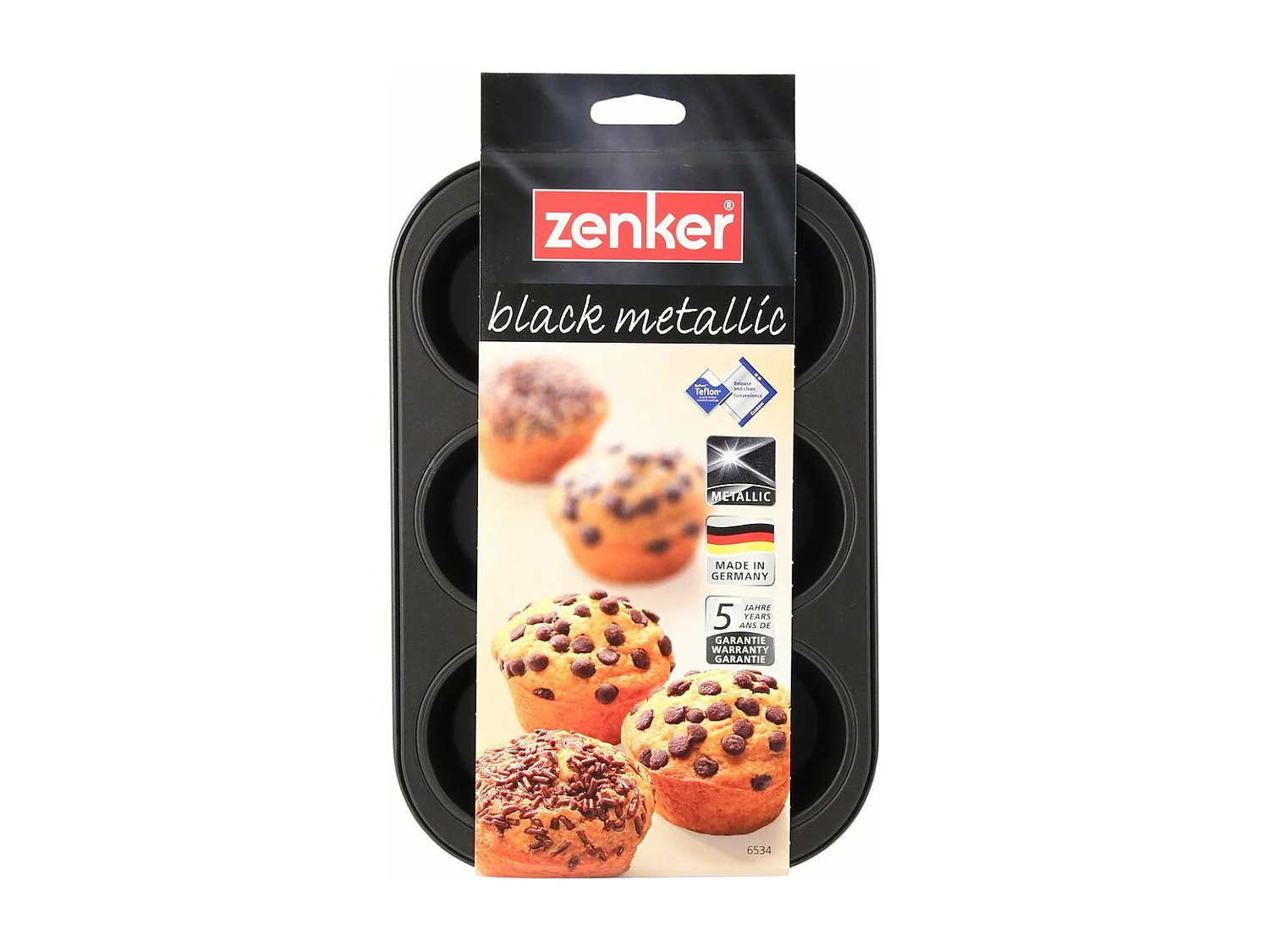 Moule à muffins 6 empreintes 28 x 19 cm Zenker Black Metallic