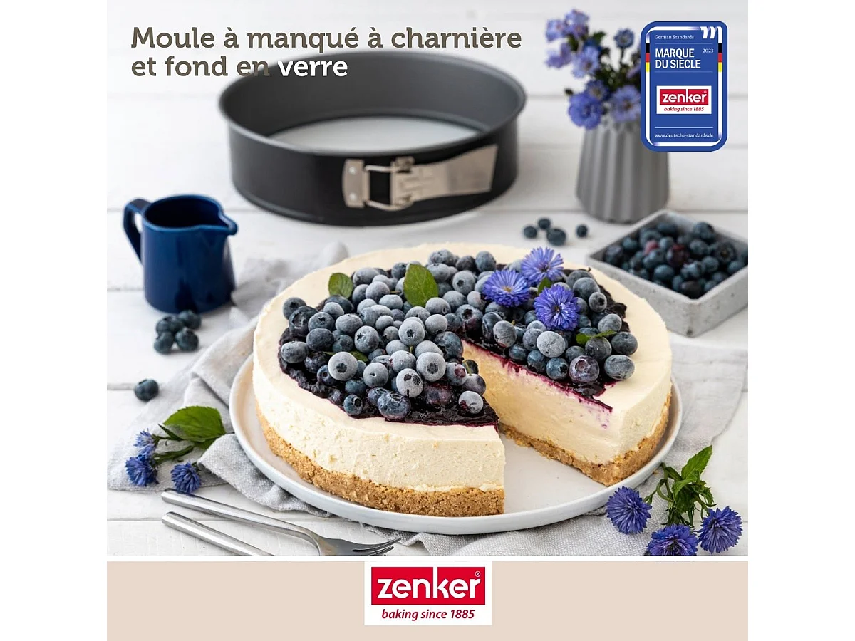 Moule à manqué à charnière fond en verre 26 cm Zenker Energy