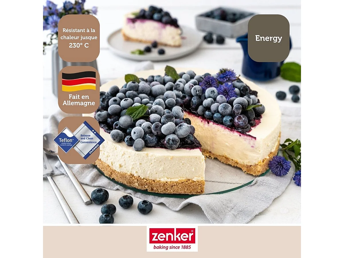 Moule à manqué à charnière fond en verre 26 cm Zenker Energy